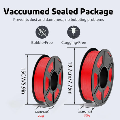 PLA Filament 1.75mm – 250g / 500g Black / White / Blue / Red for FDM 3D Printers