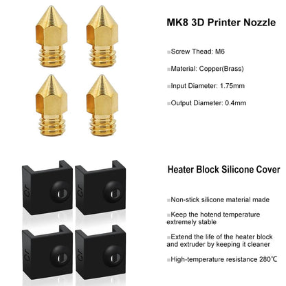 Creality MK8 Hotend Kit 24V – Assembled Extruder Head with 0.4mm Nozzle for Ender 3 / Pro / V2