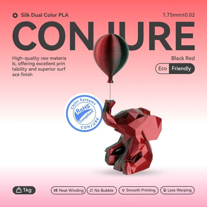 Conjure PLA 1.75mm Black Red Dual Color Filament 1KG