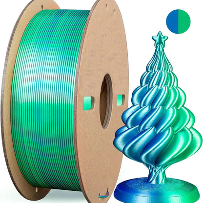 Multicolor Dual / Tri Color Silk PLA Filament 1.75mm – 250g Shiny for FDM 3D Printers