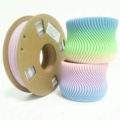 Matte Rainbow Gradient Filament 1.75mm – 250g PLA Multicolour Purple / Pink / Green / Blue