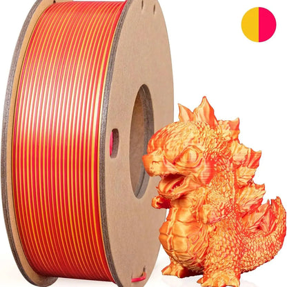 Multicolor Dual / Tri Color Silk PLA Filament 1.75mm – 250g Shiny for FDM 3D Printers