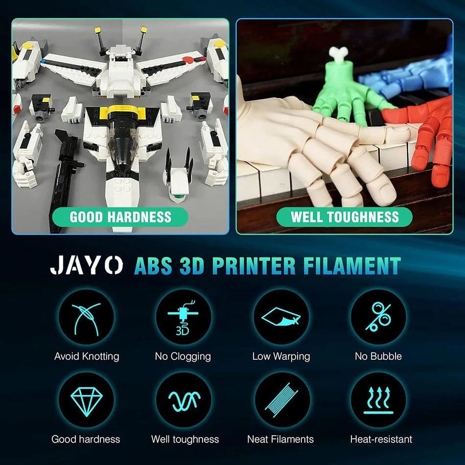 JAYO PLA / ABS / PETG / PLA+ Filament 1.75mm – 5kg High Toughness Neatly Wound Spool