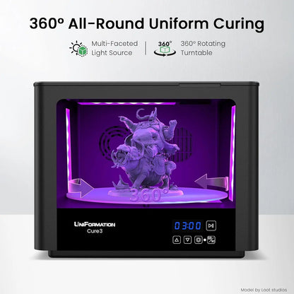 UV Resin Curing Station – 360° Rotating Turntable for Resin Prints
