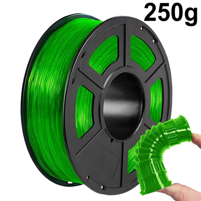 TPU Transparent Flexible Filament 1.75mm – 250g x3 Rolls Translucent Blue for FDM 3D Printers