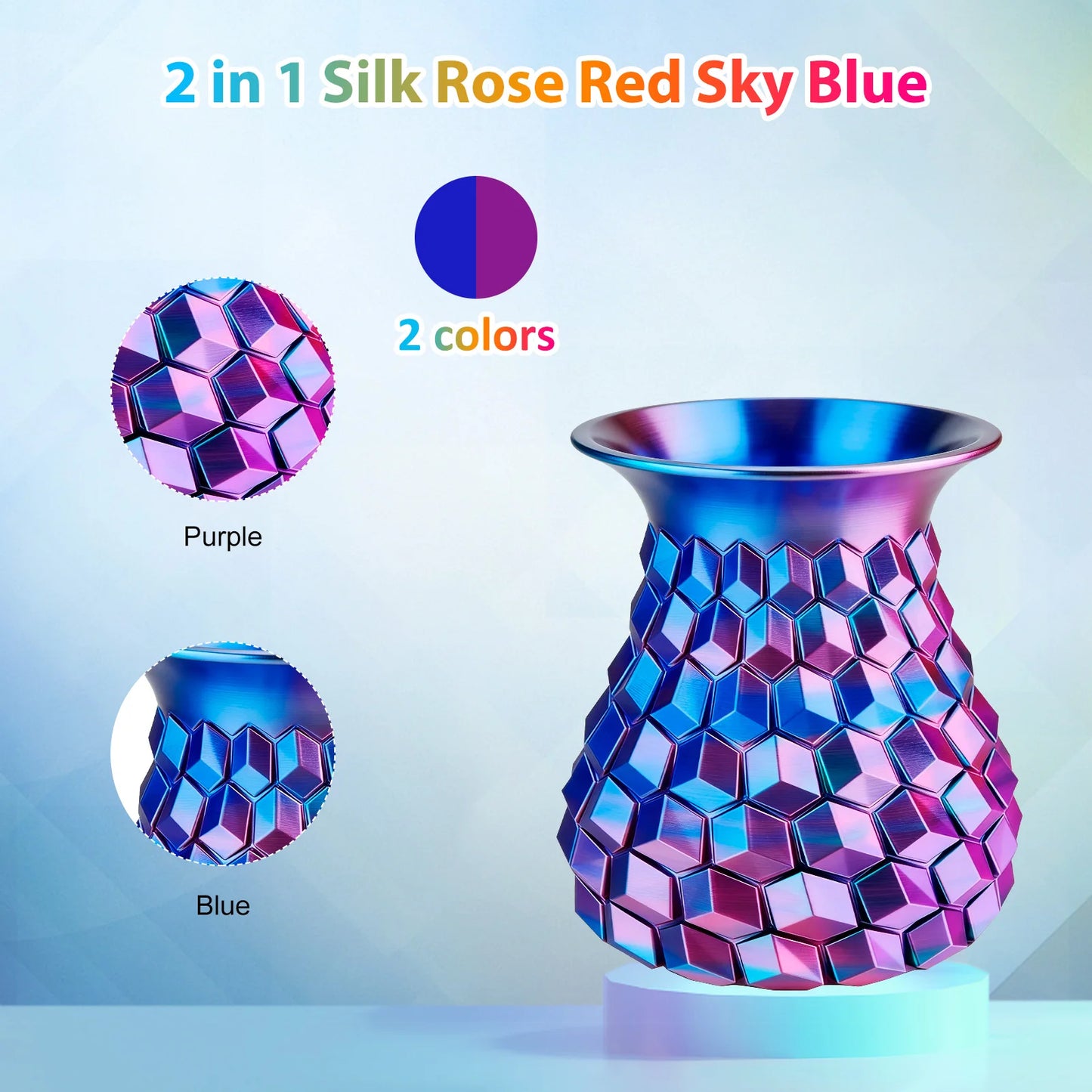 Silk PLA Filament 1.75mm – Dual Color Blue & Purple 250g for FDM 3D Printers