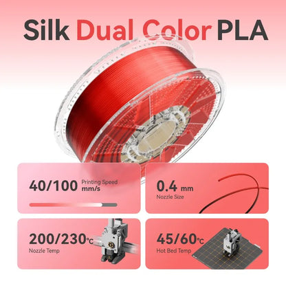 Conjure PLA 1.75mm Black Red Dual Color Filament 1KG