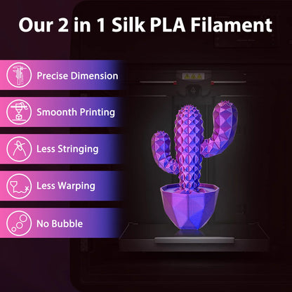 Silk PLA Filament 1.75mm – Rose Red & Dark Blue Dual Color 250g for FDM 3D Printers