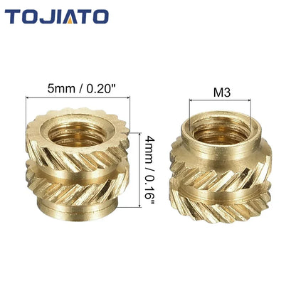 Brass Heat Set Insert Kit – M2 / M3 / M4 Threaded Inserts for 3D Printed Parts