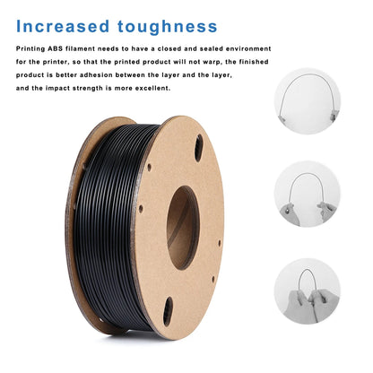 ABS Filament 1.75mm – 0.25kg Black ±0.02mm for FDM 3D Printers