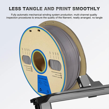 PLA+ Filament 1.75mm Gray – 1kg Neatly Wound ±0.02mm High-Strength 3D Printer Filament