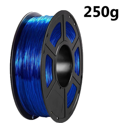TPU Flexible Filament 1.75mm – 250g / 500g / 1kg Transparent Blue & Clear for FDM 3D Printers