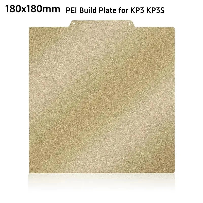 PEI Build Plate 180x180mm – Double-Sided Textured Spring Steel Sheet for Kingroon KP3 / KP3S