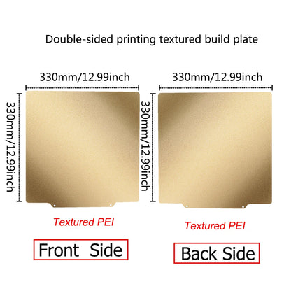 Anycubic Kobra 2 Plus Build Plate – Double-Sided Textured PEI Powder Coated Spring Steel Sheet 330x330mm
