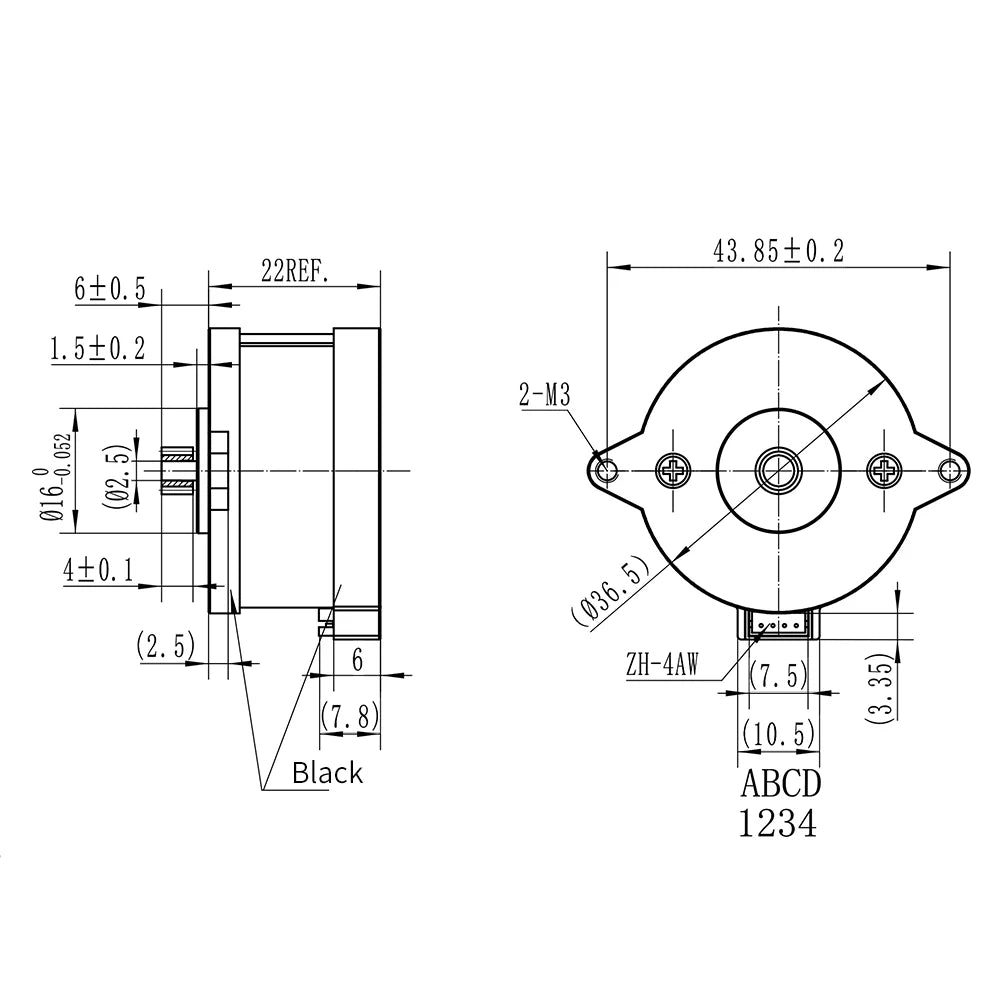 Torlipy NEMA14 36mm Stepper Motor – 36BYG1204-A High-Speed Extruder Motor for Voron / Klipper
