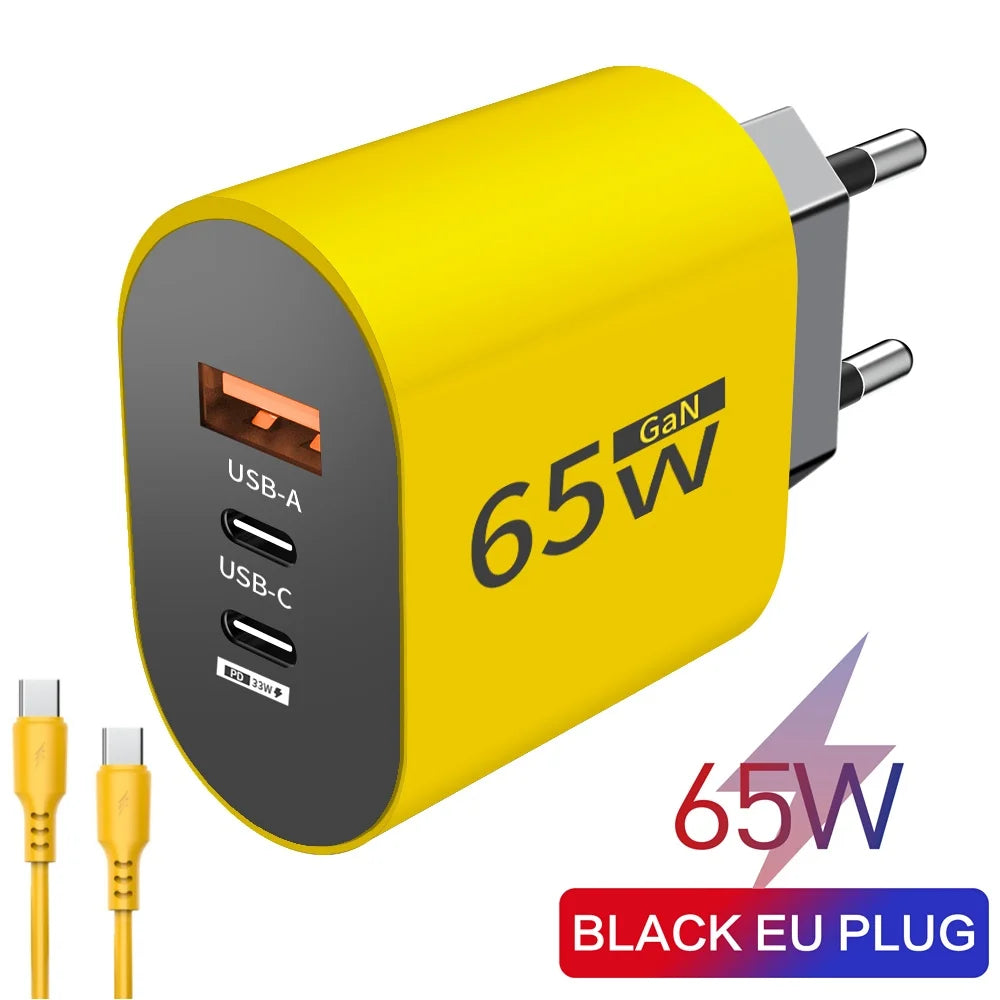 65W GaN Multi-Port USB-C Charger