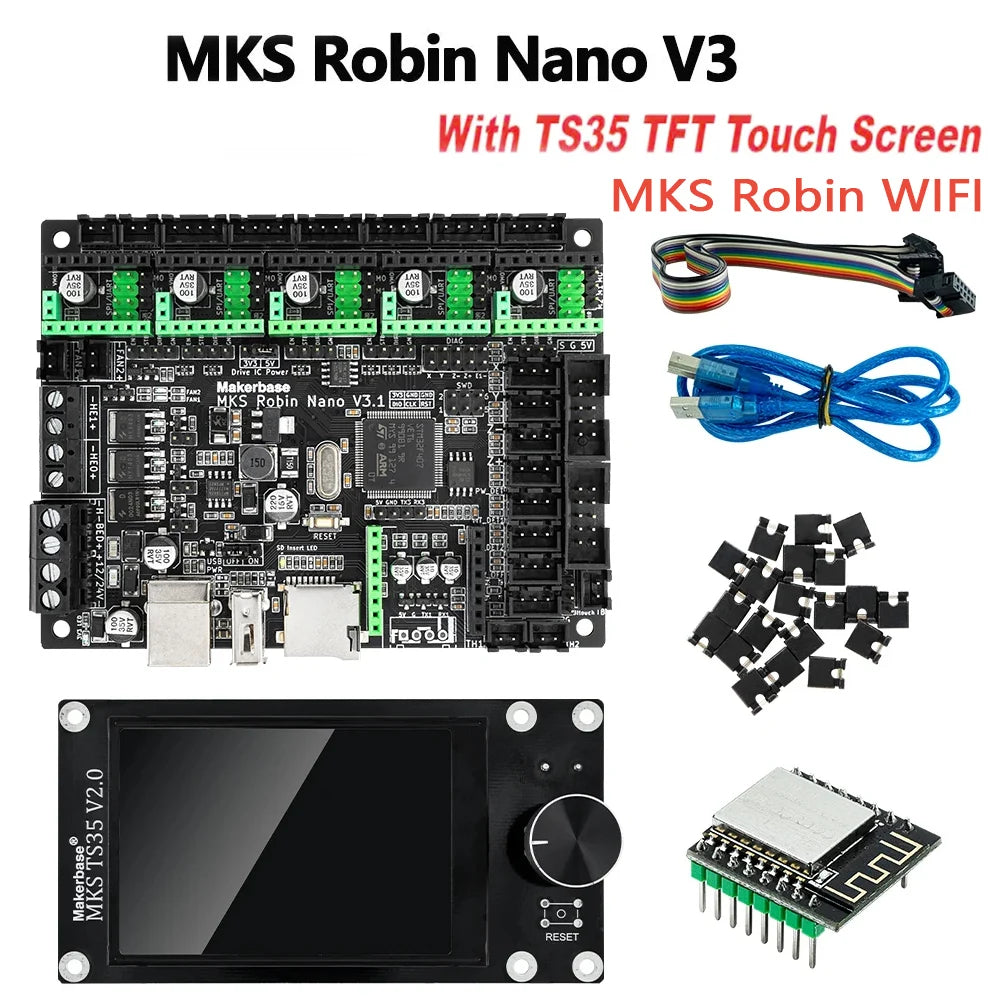 Makerbase MKS Robin Nano V3.1 – 32-Bit Motherboard with Marlin 2.0 & TFT 3.5" Touch Screen Support