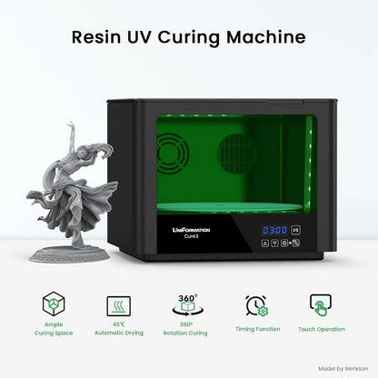 UV Resin Curing Station – 360° Rotating Turntable for Resin Prints