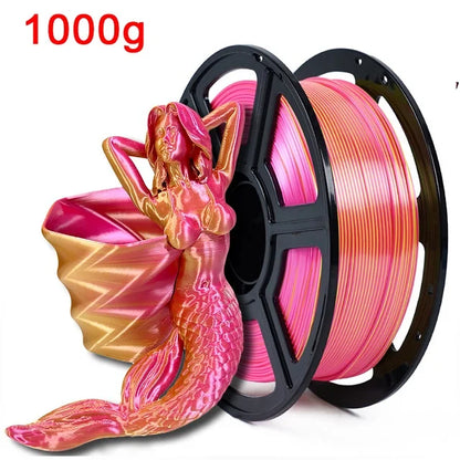 EasyThreed Dual Color Silk PLA Filament 1.75mm – 1kg Multicolor for FDM 3D Printers