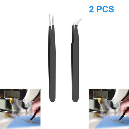 3D Printer Nozzle Cleaning Kit – 27pcs ESD Tweezers, Needles & MK8 Nozzles for CR-10 / Ender 3