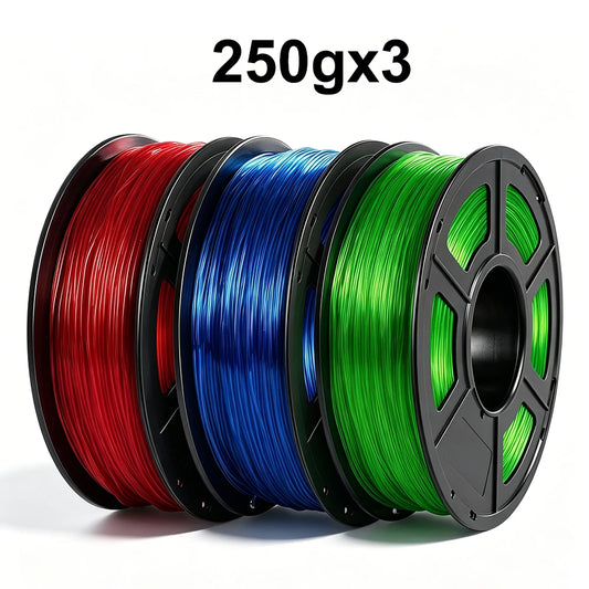 TPU Transparent Flexible Filament 1.75mm – 250g x3 Rolls Translucent Blue for FDM 3D Printers