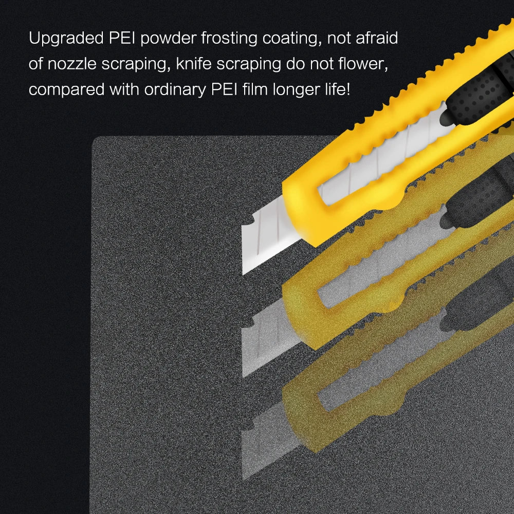 PEI Spring Steel Build Plate – Powder Coated Frosted Sheet for Ender 3 / CR-10 & More