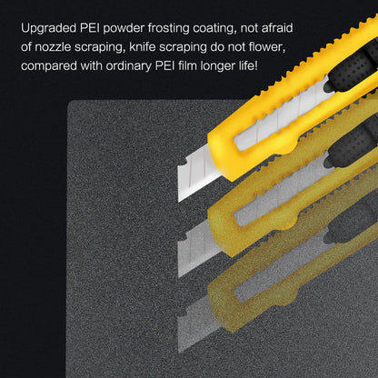 PEI Spring Steel Build Plate – Powder Coated Frosted Sheet for Ender 3 / CR-10 & More