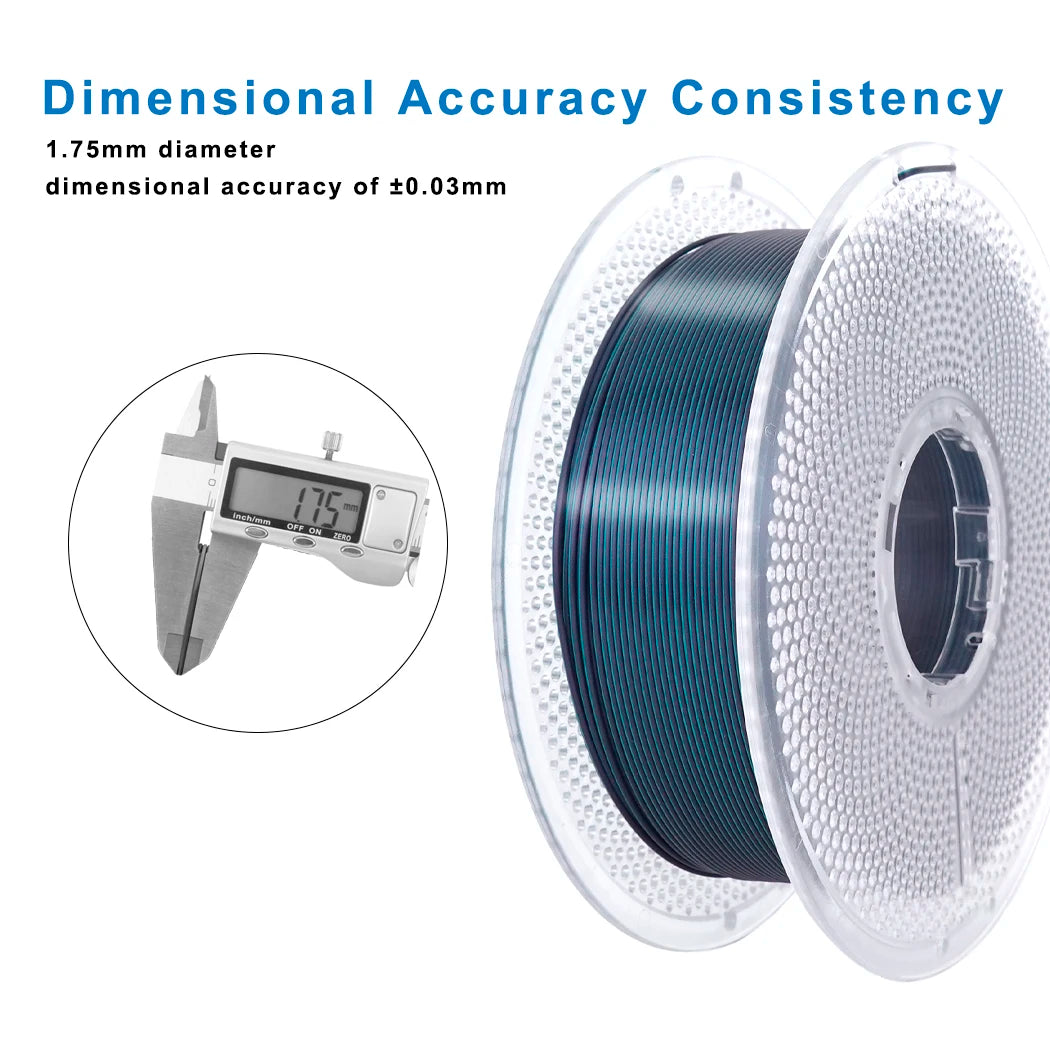 Silk PLA Filament 1.75mm – 1kg Dual Color Black & Green Gradient Sparkle Finish