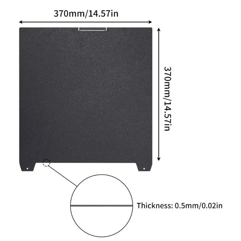 Flexible Steel Build Plate 370x370mm – PEI Heat Resistant Print Bed