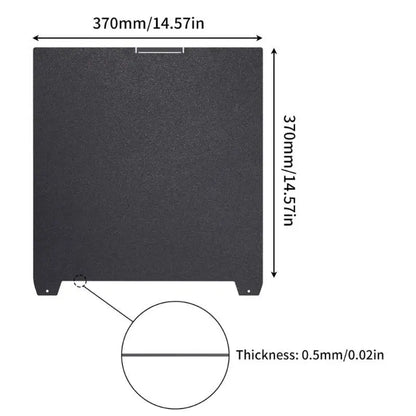 Flexible Steel Build Plate 370x370mm – PEI Heat Resistant Print Bed