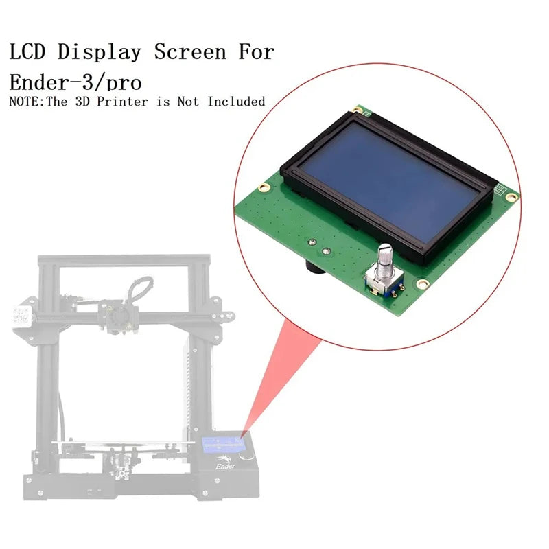 12864 LCD Display Screen – HD Control Panel for Creality Ender 3 3D Printer