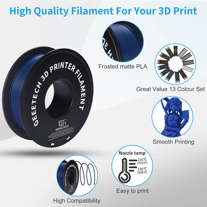 Geeetech Matte PLA Filament 1.75mm – 1kg Spool Vacuum Packed for FDM 3D Printers