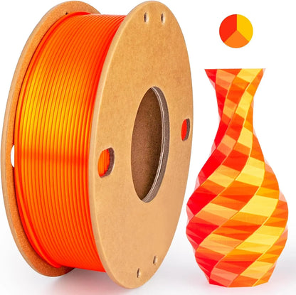 Multicolor Dual / Tri Color Silk PLA Filament 1.75mm – 250g Shiny for FDM 3D Printers