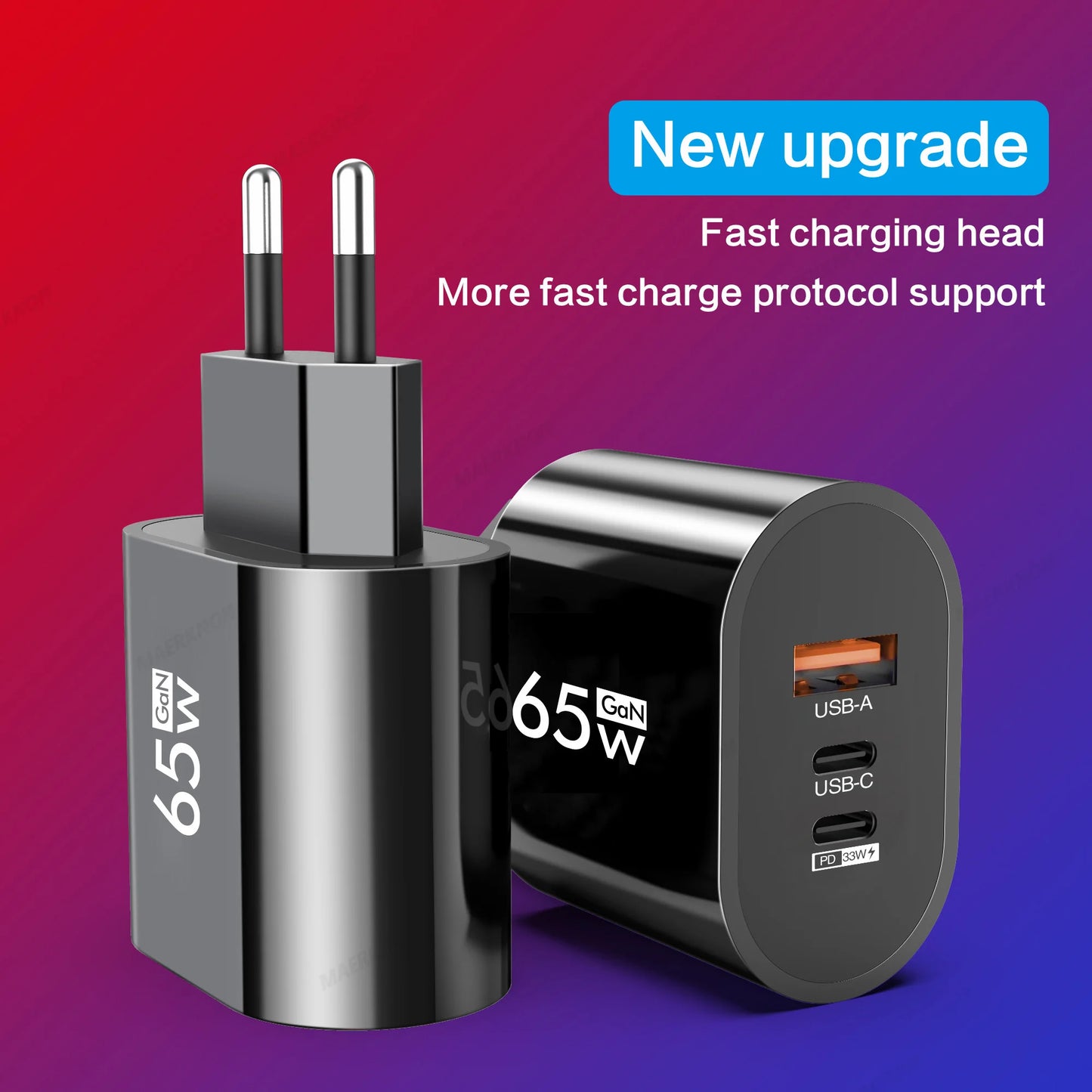 65W GaN Multi-Port USB-C Charger
