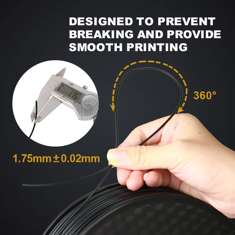 Black TPU Flexible Filament 1.75mm – 100g / 250g Soft 95A for FDM 3D Printers