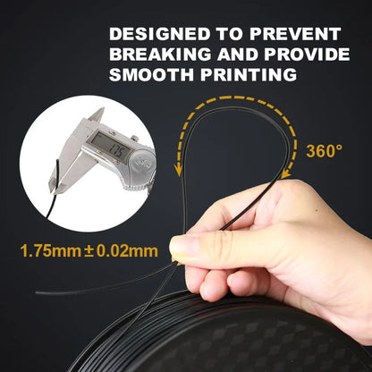 Black TPU Flexible Filament 1.75mm – 100g / 250g Soft 95A for FDM 3D Printers