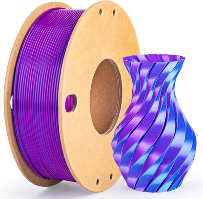 Multicolor Dual / Tri Color Silk PLA Filament 1.75mm – 250g Shiny for FDM 3D Printers