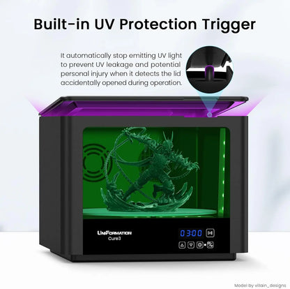 UV Resin Curing Station – 360° Rotating Turntable for Resin Prints