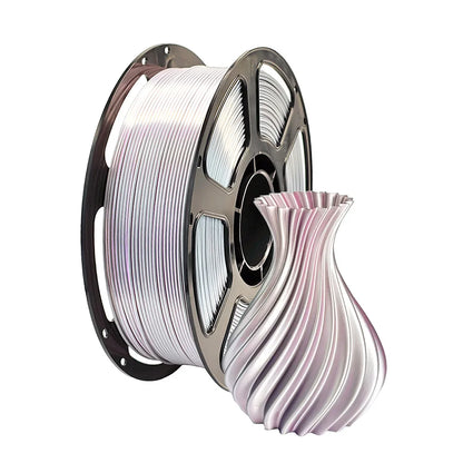 Silk PLA Tri-Color Rainbow Filament 1.75mm – Pearlescent Gradient for FDM 3D Printers