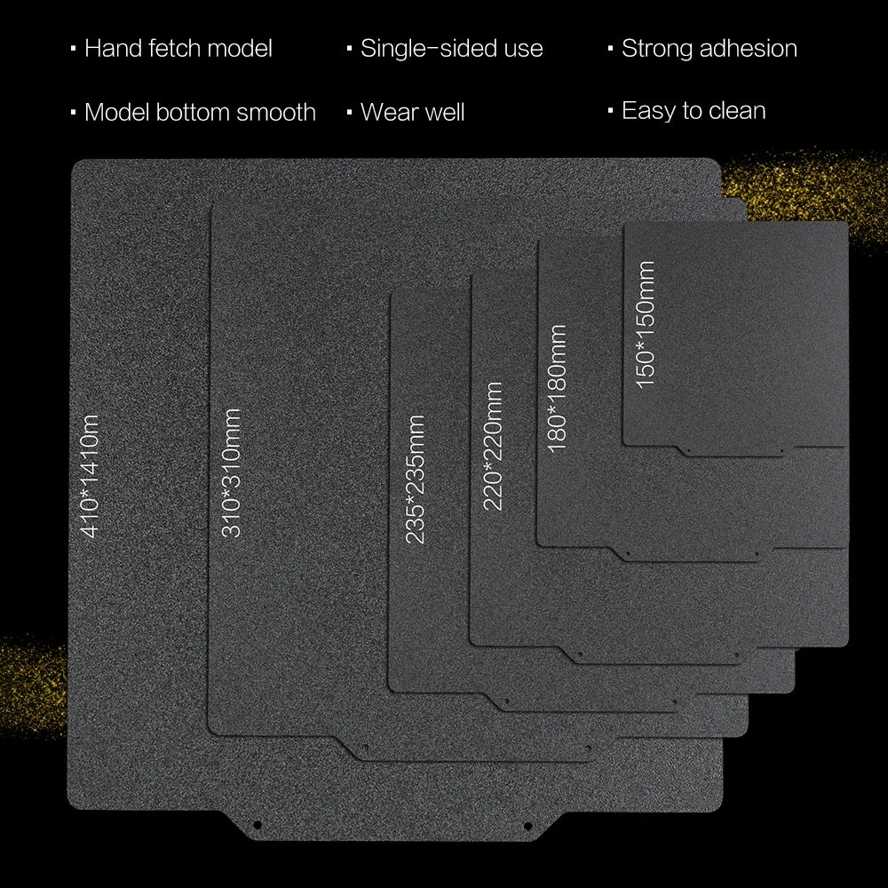 PEI Spring Steel Build Plate – Powder Coated Frosted Sheet for Ender 3 / CR-10 & More