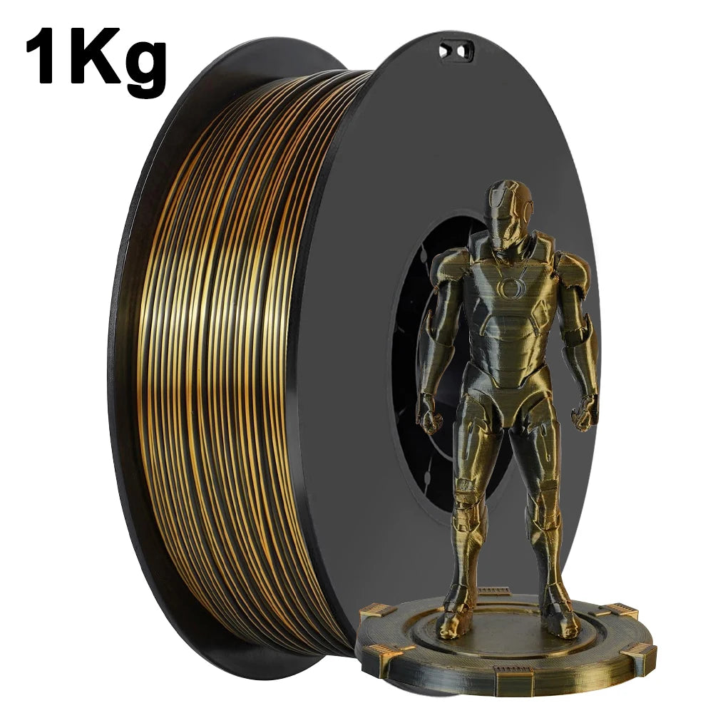 250g 500g 1Kg PLA Filament Silk Black Red Dual Color