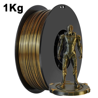 250g 500g 1Kg PLA Filament Silk Black Red Dual Color