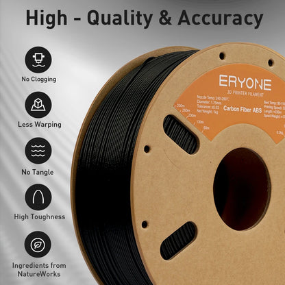 Eryone ABS-CF Carbon Fiber Filament 1.75mm – 1kg High-Stiffness Engineering Filament