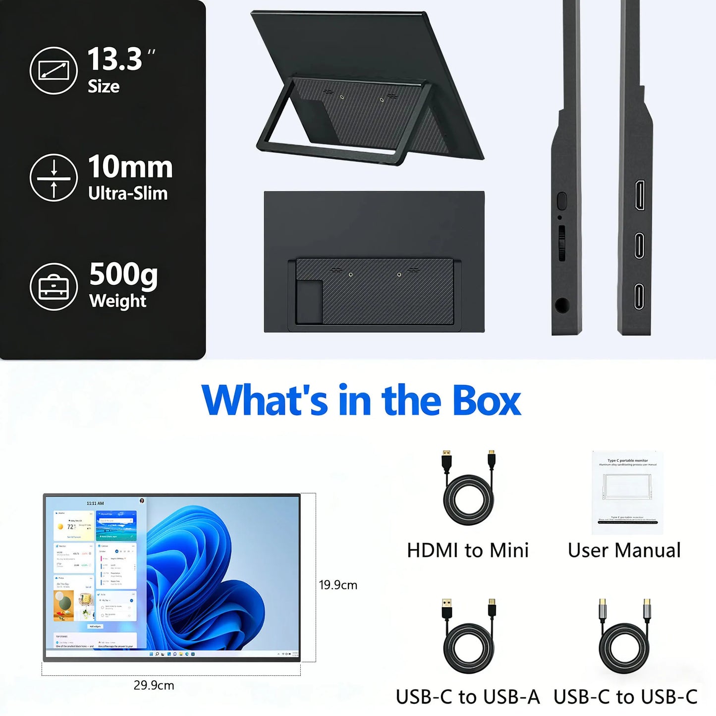 13.3" Touchscreen Portable Monitor