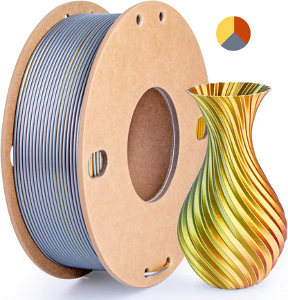 Multicolor Dual / Tri Color Silk PLA Filament 1.75mm – 250g Shiny for FDM 3D Printers