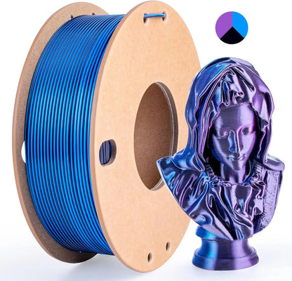 Multicolor Dual / Tri Color Silk PLA Filament 1.75mm – 250g Shiny for FDM 3D Printers