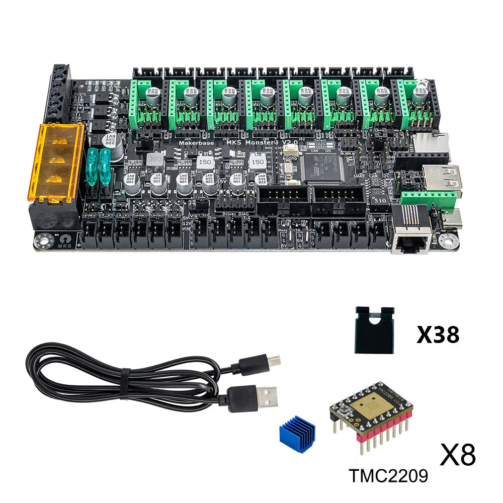 Makerbase MKS Monster8 – 32-Bit 3D Printer Control Board with TMC2209 for Voron / Octopus