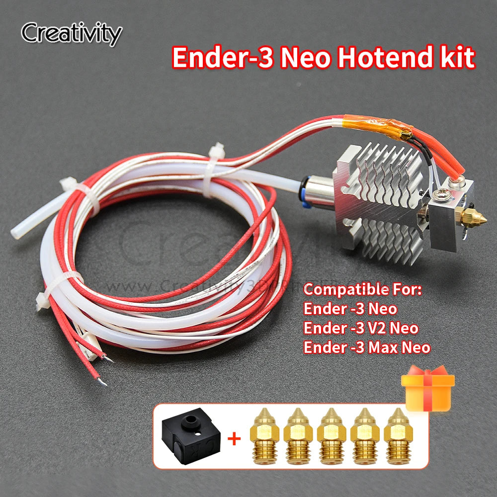 Creality Ender 3 V2 Neo / Max Neo Assembled Hotend Kit – Heatsink, Heat Block, Throat & Silicone Sock
