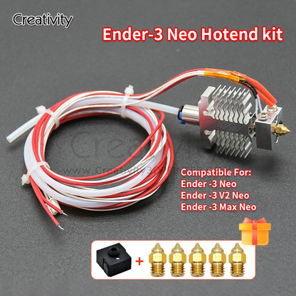 Creality Ender 3 V2 Neo / Max Neo Assembled Hotend Kit – Heatsink, Heat Block, Throat & Silicone Sock