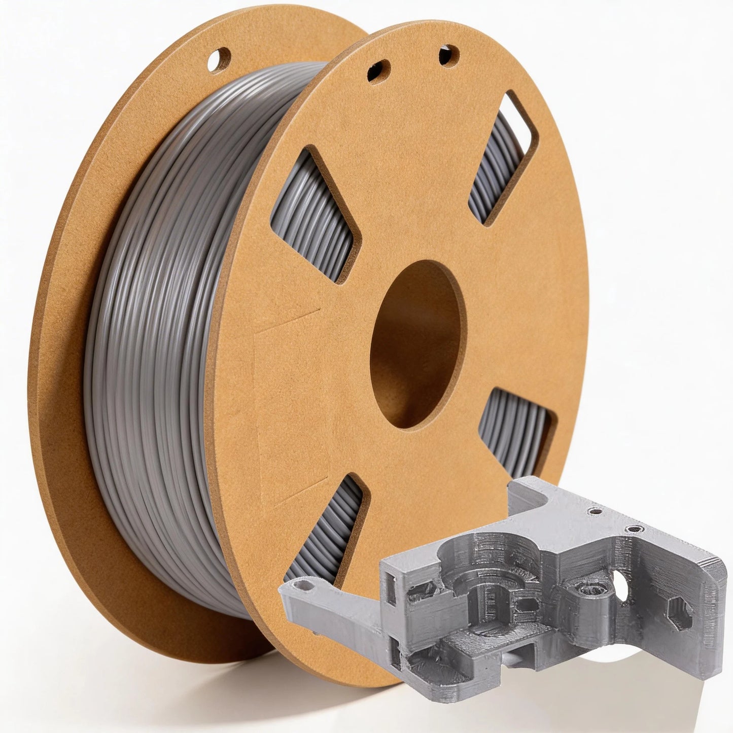 PLA+ Filament 1.75mm Gray – 1kg Neatly Wound ±0.02mm High-Strength 3D Printer Filament